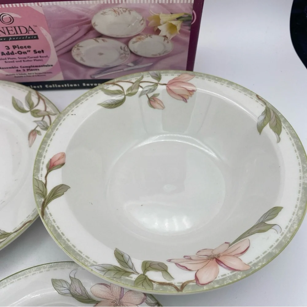 3pc add on set Oneida Porcelain Savannah salad plate soup bowl bread plate